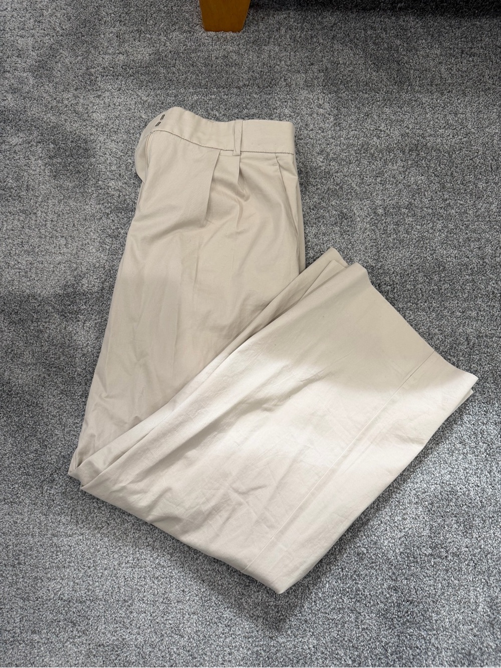 Abercrombie & Fitch Beige Wide-Leg Trousers